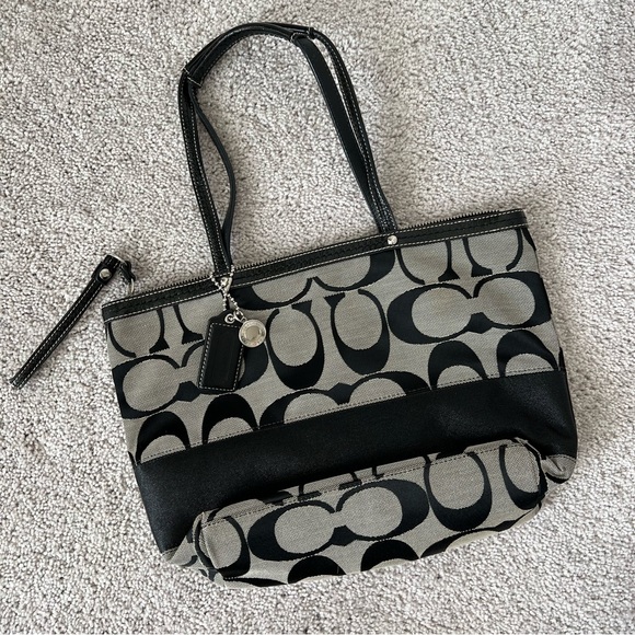 Coach Tote Black and Gray C Bag, Estimated 2008-2011 - Picture 2 of 7